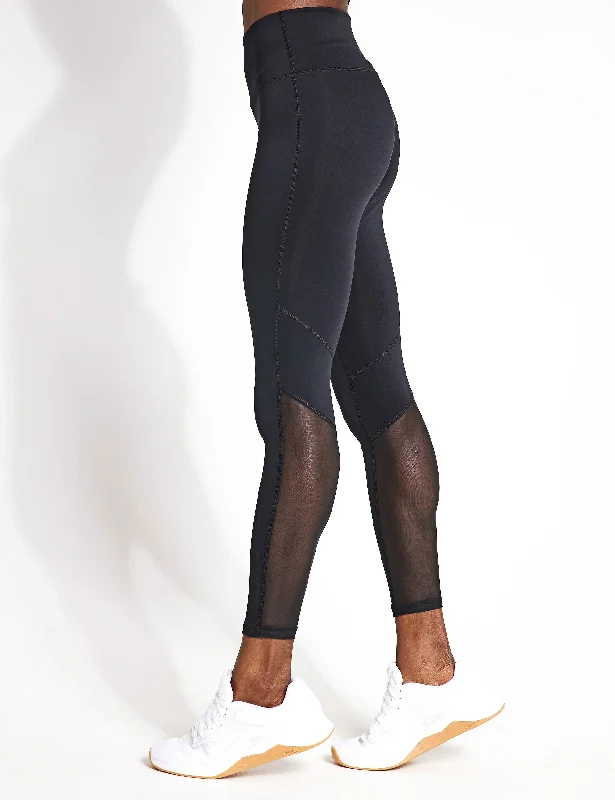 Basic Mesh Leggings - Night Black Comfortable Bootcut Workout Leggings