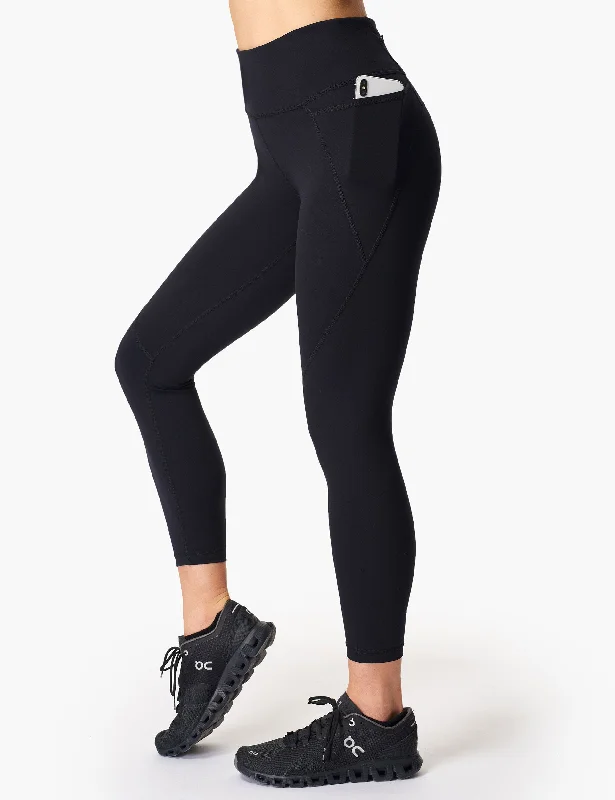 Power 7/8 Gym Leggings - Black Comfortable Sports Performance Tights