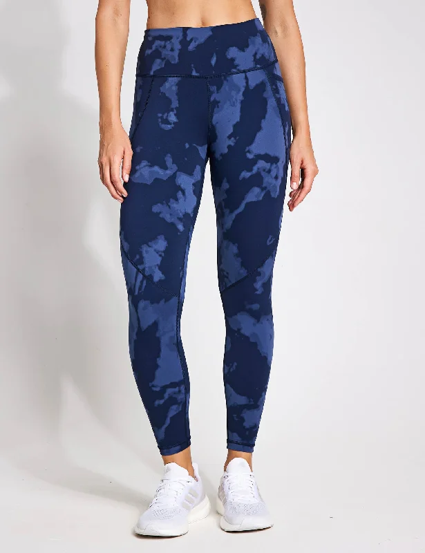 Power 7/8 Gym Leggings - Blue Fade Print Trendy Flared Leggings