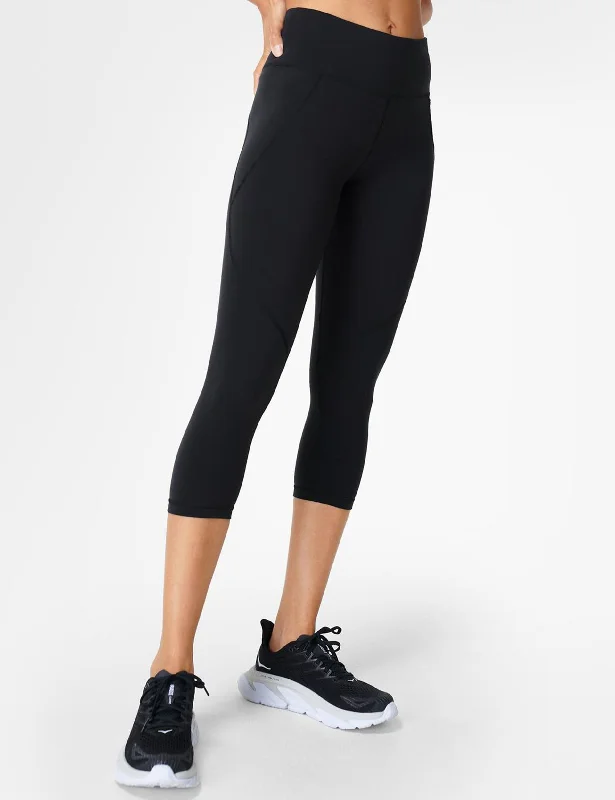 Power Cropped Gym Leggings - Black Elegant Embellished Leggings