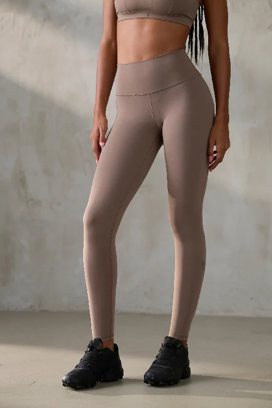 V_SCULPT LEGGINGS - Tan Elegant Casual Fit Leggings