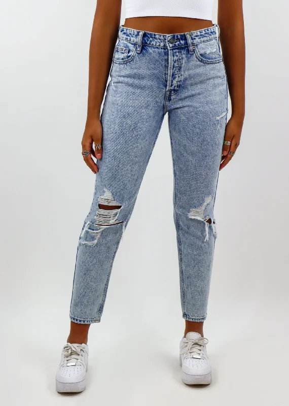 Night Changes Boyfriend Jeans ★ Acid Wash Fashionable Bootcut Jeans