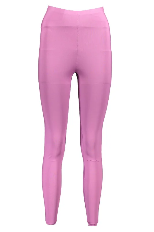 Calvin Klein Purple Polyester Women Legging Trendy Color Block Leggings