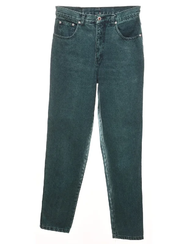 Dark Green High Wasit Tapered Jeans - W29 L31 Casual Bootcut Ripped Jeans