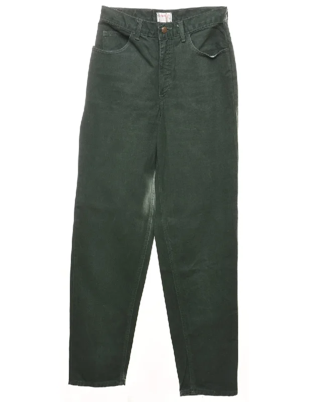 Dark Green Tapered Jeans - W26 L31 Fashionable Straight Fit Denim