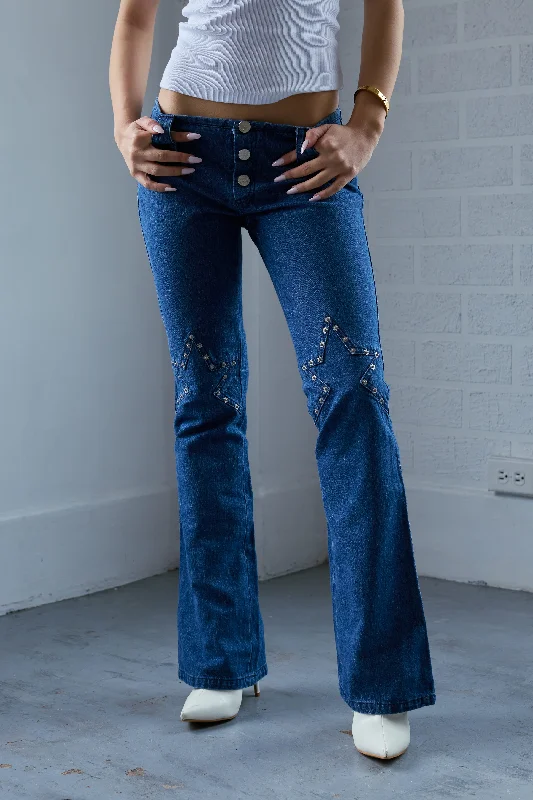 Deadstock Dragonfly Star Low Rise Jeans Trendy Vintage Denim Jeans