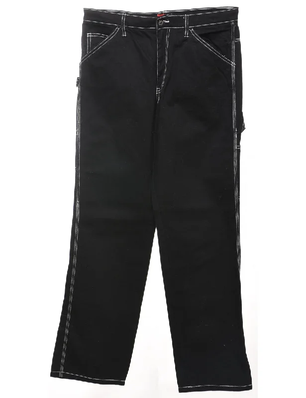 Dickies Black Contrast Stitch Cargo Jeans - W32 L31 Comfortable Stretch Fit Jeans