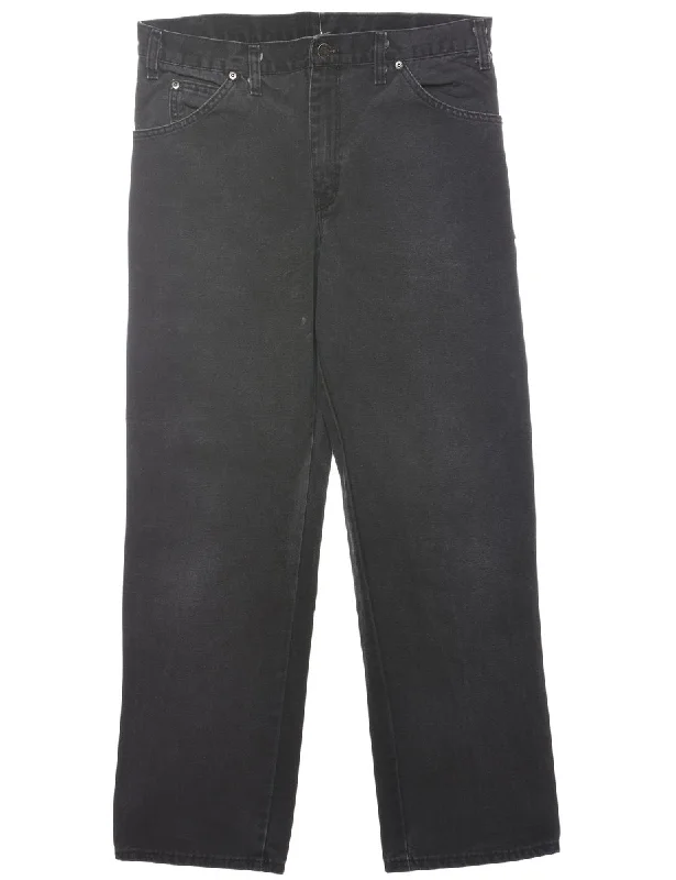 Dickies Classic Black Workwear Jeans - W33 L32 Comfortable Flare Leg Jeans