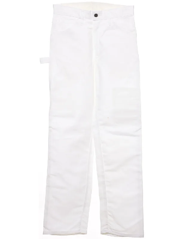 Dickies White Workwear Jeans - W28 L32 Trendy Colored Denim Jeans