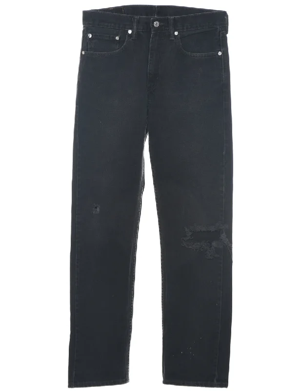 Distressed Levis 505 Jeans - W32 L34 Fashionable Raw Hemmed Jeans