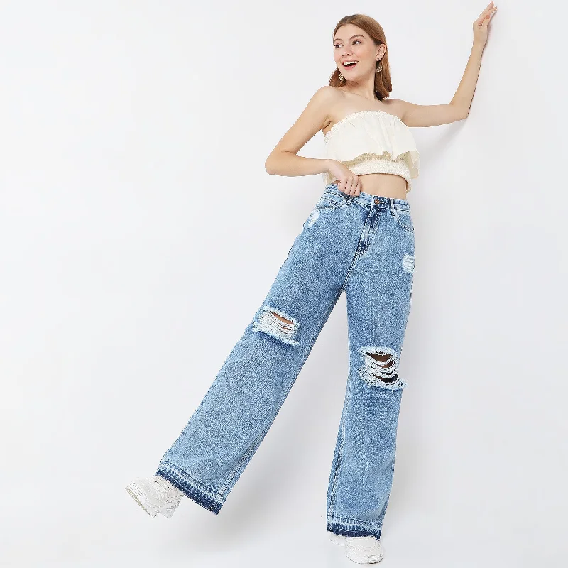 Flare Fit Jeans Fashionable Mom Jeans