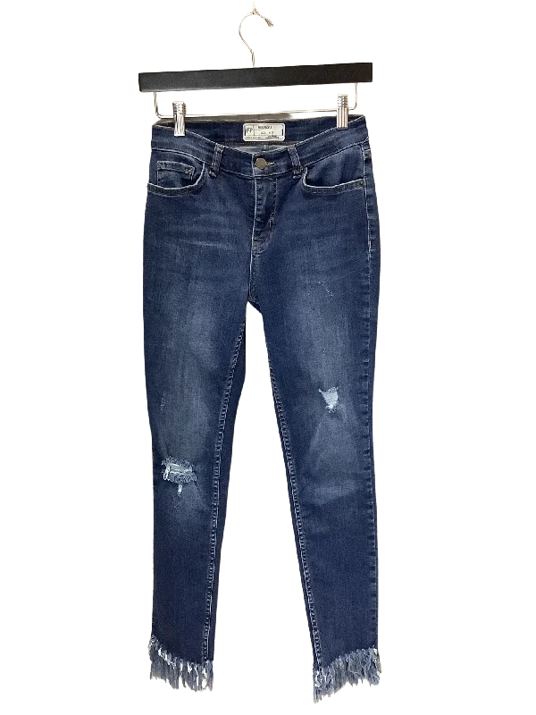 Free People Jeans Size: 2/26 Trendy Wide-Legged High-Waist Jeans