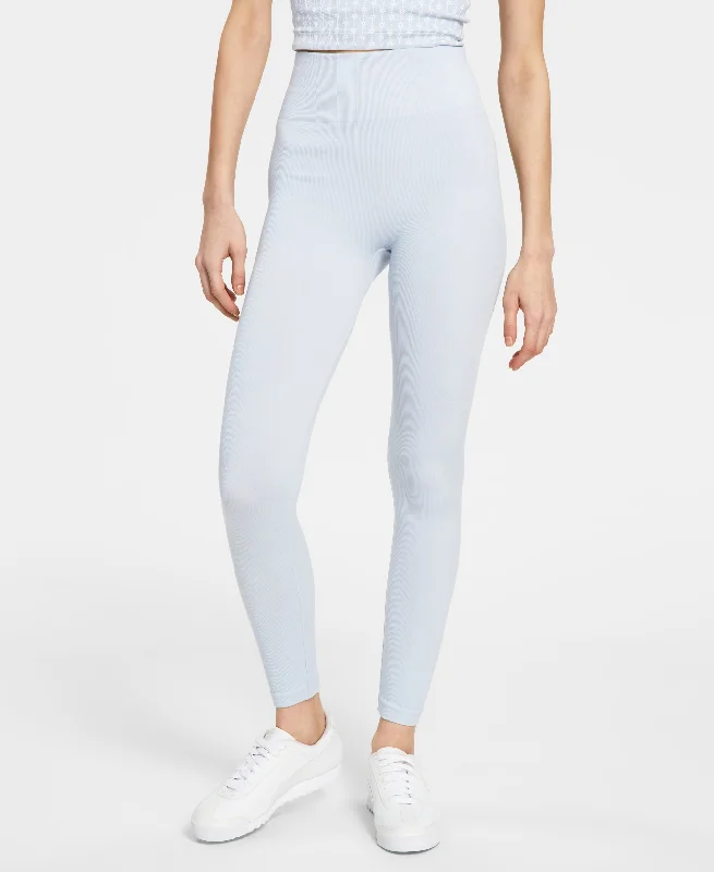 Juniors' Ribbed Seamless Leggings Fashionable Minimal Active Leggings