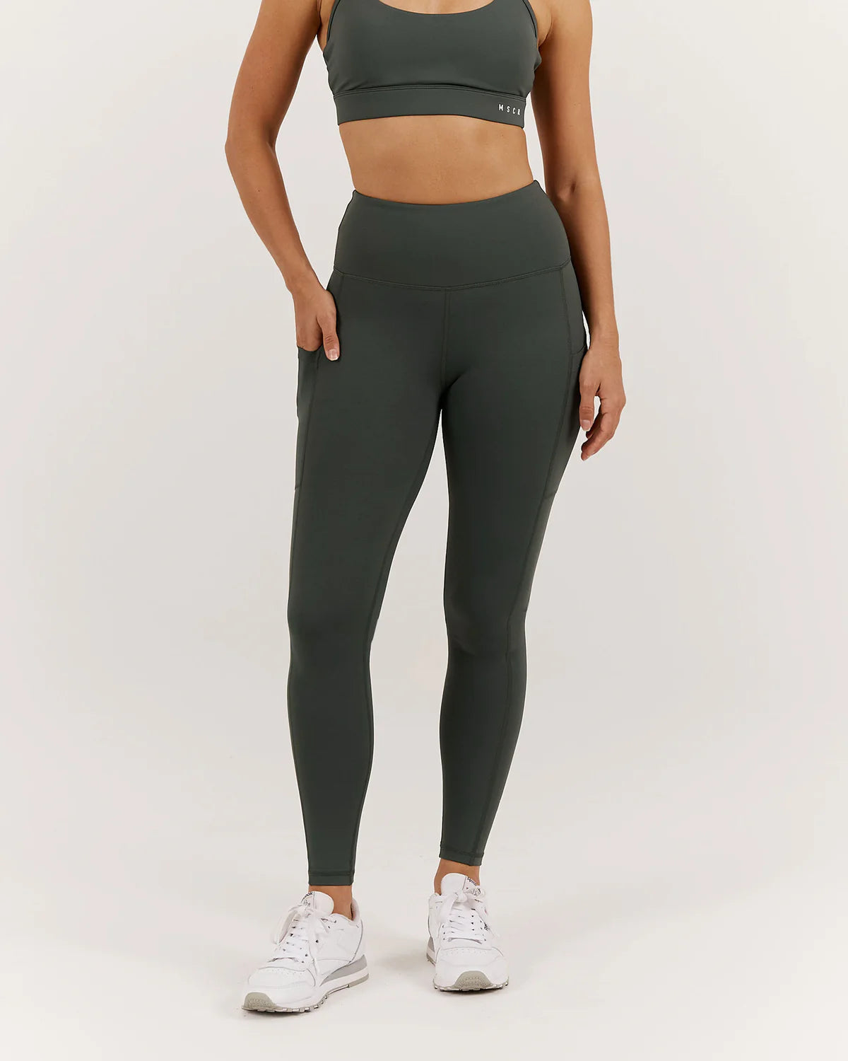 Muscle Republic | Elevate Full Length Leggings - Fern Elegant Sheer Leggings