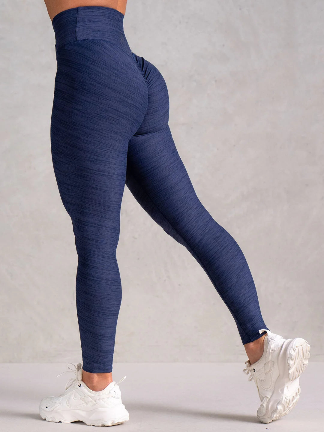 Ryderwear | Icon Cross Over Scrunch Leggings - Navy Marl Stylish Side-Stripe Leggings Ryderwear | Icon Cross Over Scrunch Leggings - Navy Marl Stylish Side-Stripe Leggings