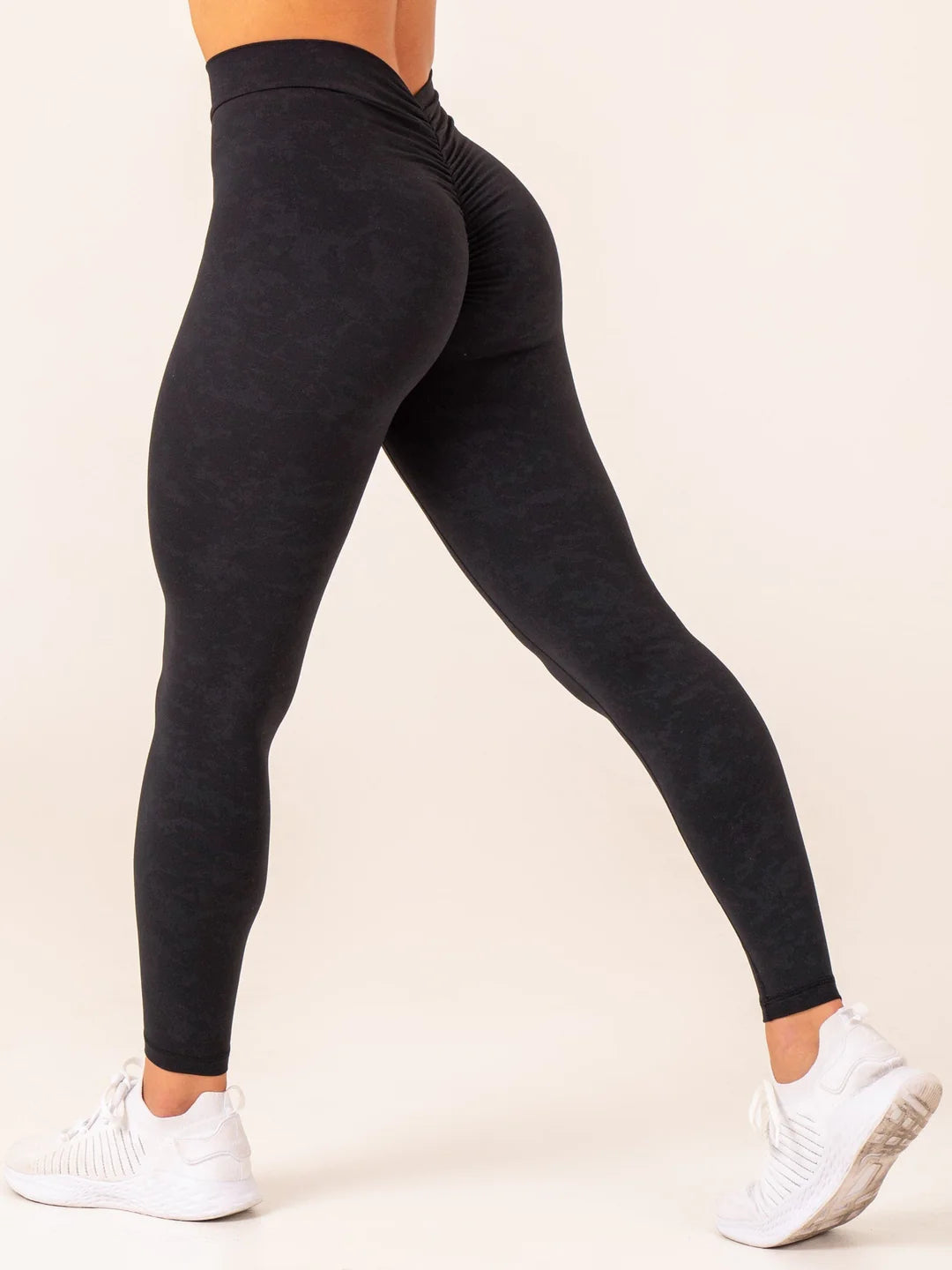 Ryderwear | NKD Stonewash V Scrunch Leggings - Black Stonewash Trendy Flared Leggings Ryderwear | NKD Stonewash V Scrunch Leggings - Black Stonewash Trendy Flared Leggings