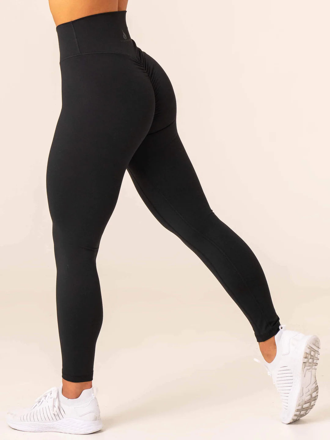 Ryderwer | NKD High Waisted Scrunch Leggings - Black Comfortable Ribbed Waistband Leggings Ryderwer | NKD High Waisted Scrunch Leggings - Black Comfortable Ribbed Waistband Leggings