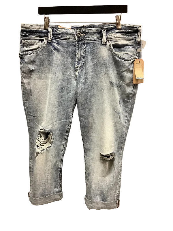 Silver Jeans Co Womens's Capri Jeans Silver Blue Size: 18/34 W/Tags Cozy Relaxed Fit Denim Jeans