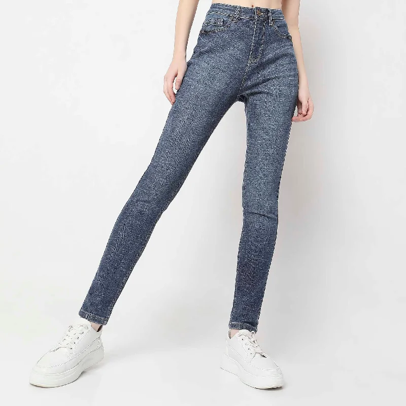 Skinny Fit High Rise Jeans Fashionable White Denim Jeans