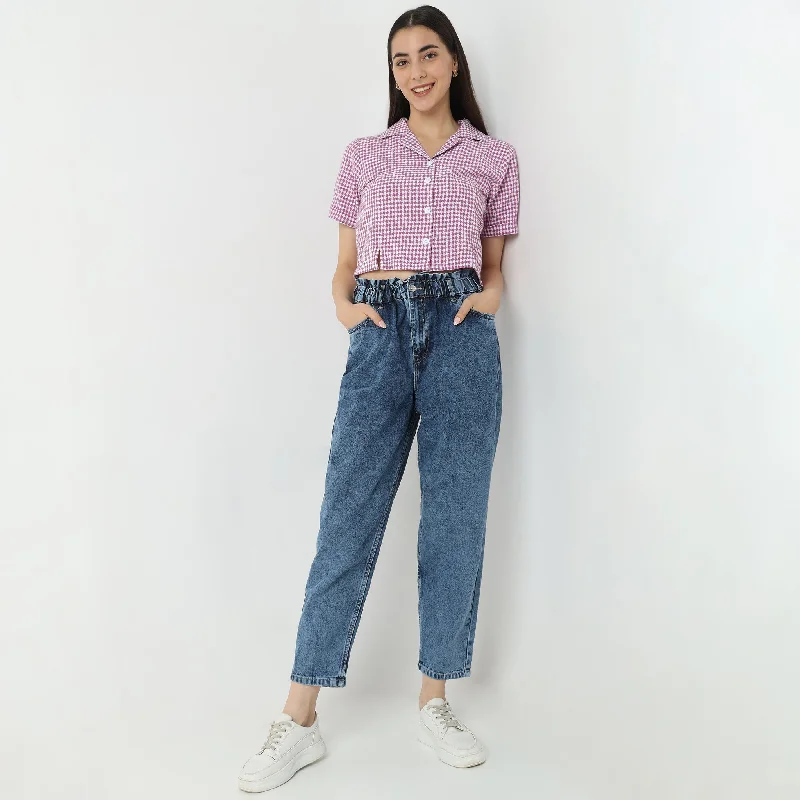 Slouch Fit High Rise Jeans Stylish High-Waist Jeans