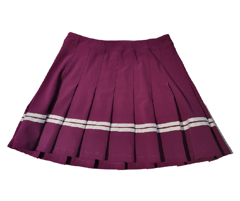 Tail Burgundy Pleated Skirt with White Trim Size 4 MSP$88 ribbed skirt waist