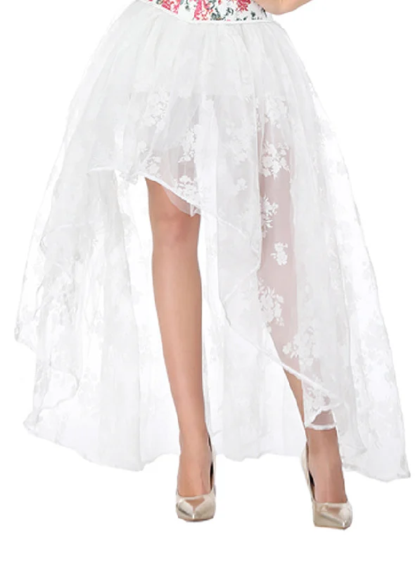 Women-Steampunk-Gothic-Multi-layer-Floral-Print-Organza-Flared-High-Low-Skirt silk skirt luxurious Women-Steampunk-Gothic-Multi-layer-Floral-Print-Organza-Flared-High-Low-Skirt silk skirt luxurious