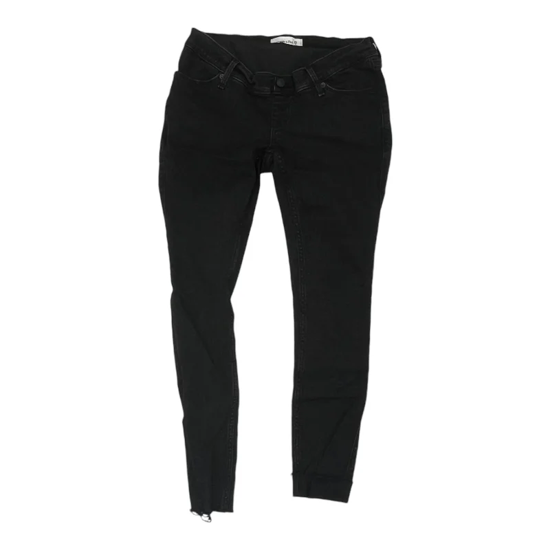 Mat Jeans By Abercrombie And Fitch In Black Denim, Size:2 Cozy Relaxed Fit Denim Jeans