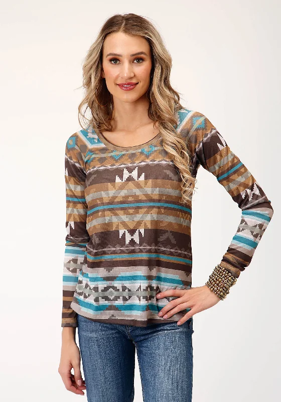 WOMENS LONG SLEEVE KNIT SWEATER KNIT JERSEY TOP TOP Striped Floral Plaid