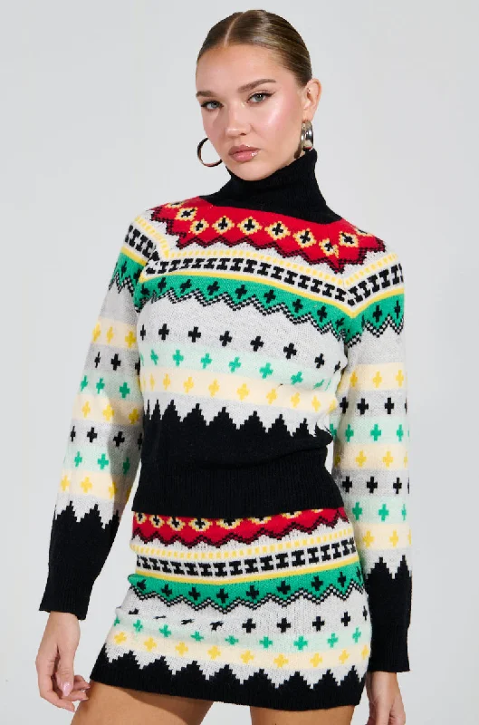 AT THE SLOPES FITTED TURTLENECK SWEATER Stylish Fashionable Trendy