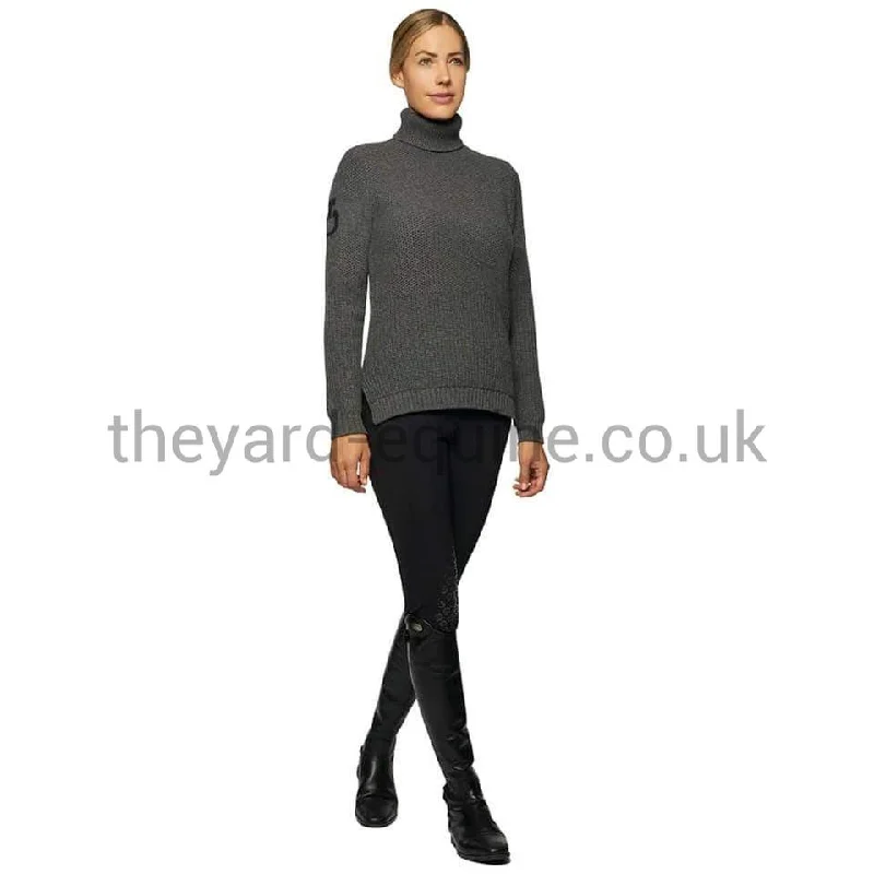 Cavalleria Toscana Sweater - Eco Merinos Turtleneck Double Knit Sweater Grey Soft Cozy Warm