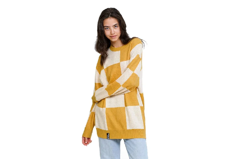 CHECKERED SWEATER Graphic Sweater Embroidered Appliqued