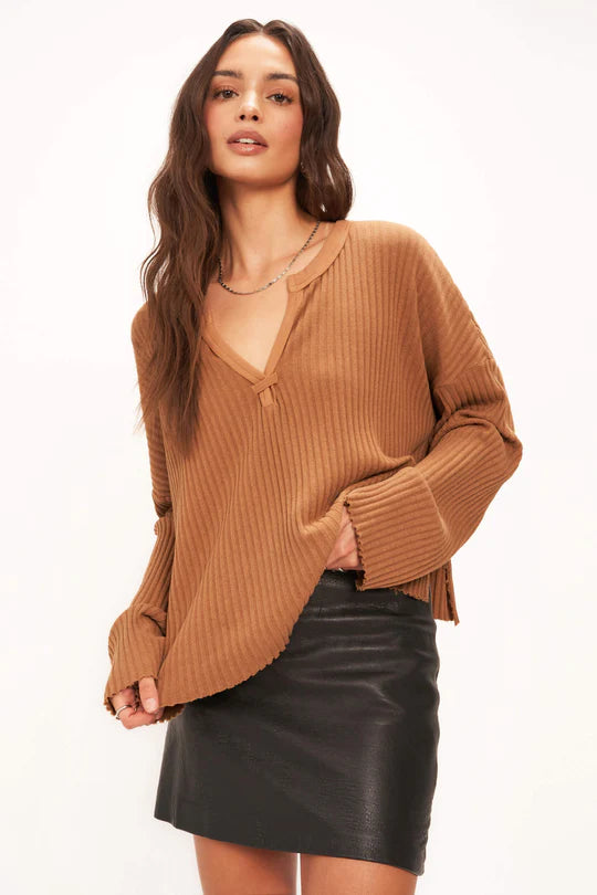 GETAWAY NOTCH NECK SWEATER Soft Cozy Warm