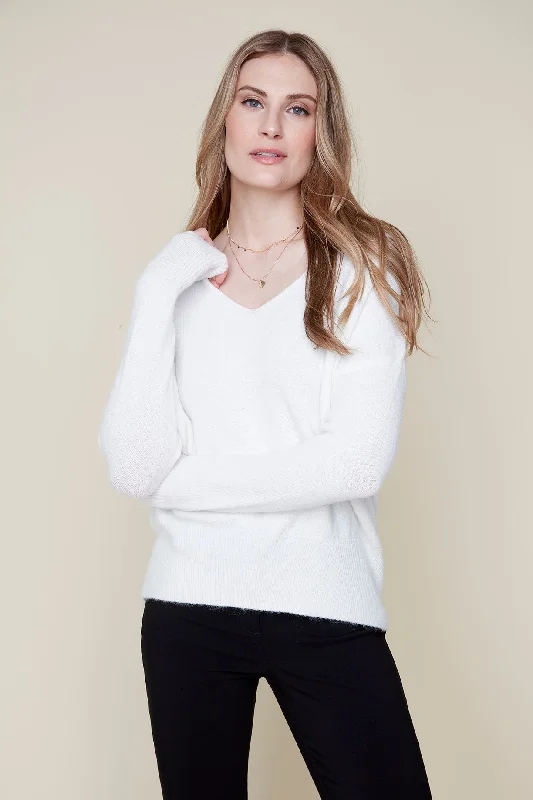 Long Sleeve V-Neck Sweater Hooded Caped Shawl Collar