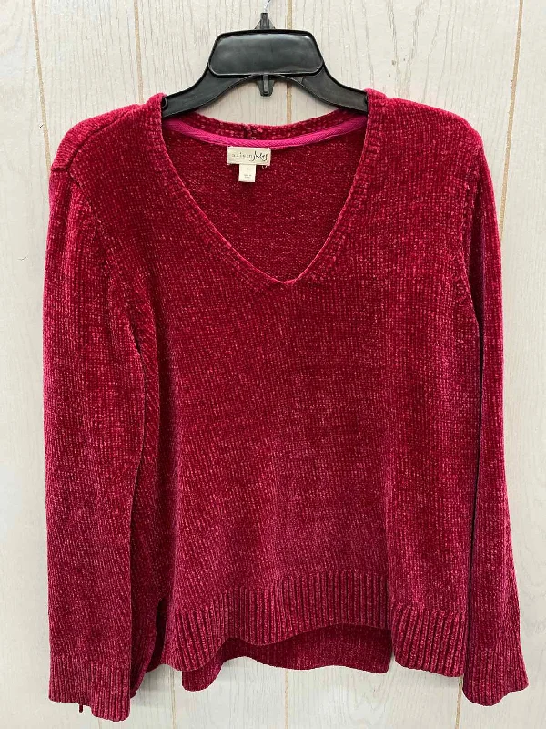 Maison Jules Pink Womens Size L Sweater Sequined Glittery Shiny