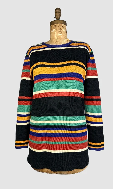 MISSONI For I Magnin 60s Stripe Knit Sweater • Medium Large Slim Fit Regular Fit Oversized