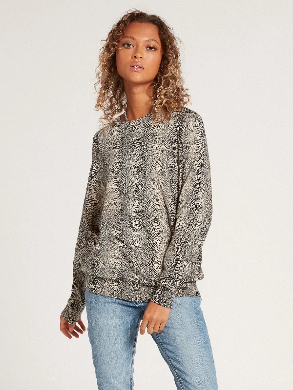 Over N Out Sweater - Animal Print Neon Metallic Matte