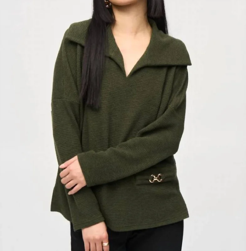 Textured Sweater In Iguana Thin Thick Dense