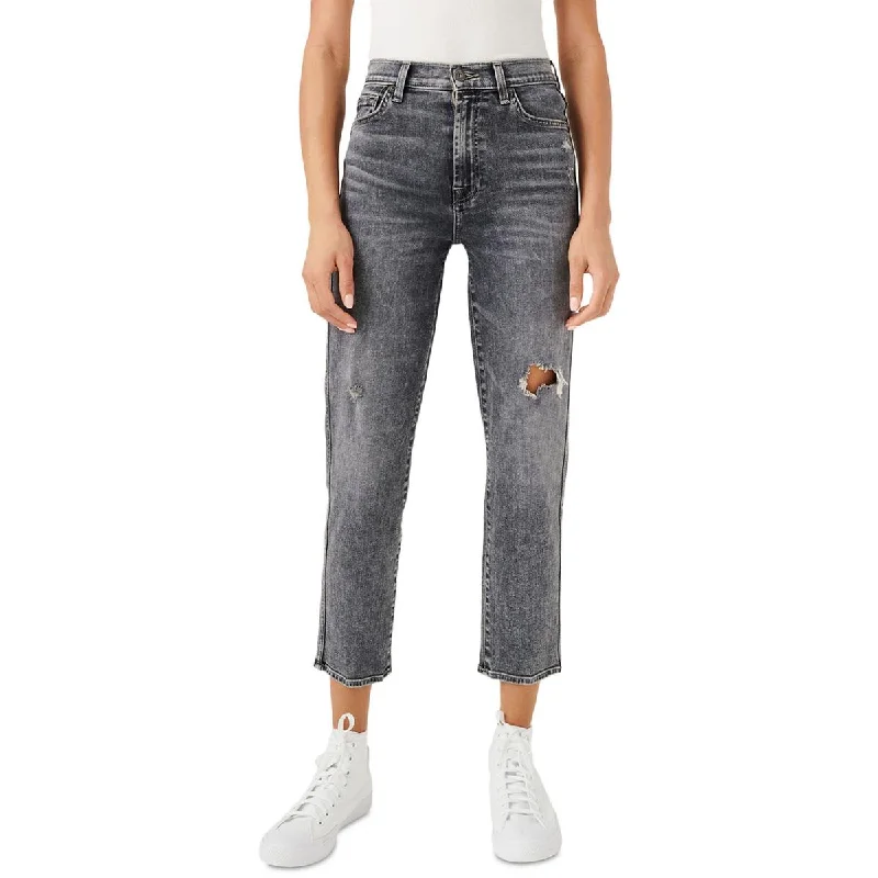 7 For All Mankind Womens Distressed High Waist Straight Leg Jeans Fashionable Raw Hem Bootcut Jeans 7 For All Mankind Womens Distressed High Waist Straight Leg Jeans Fashionable Raw Hem Bootcut Jeans