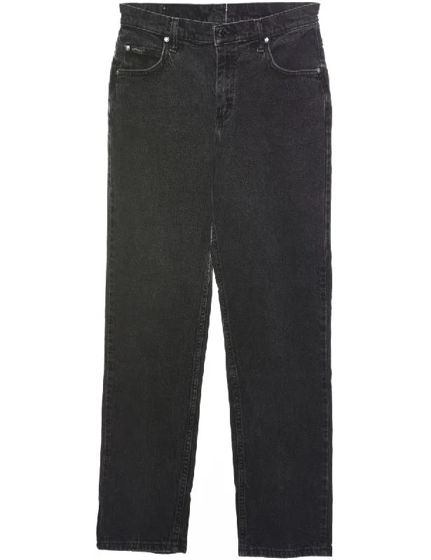 High Waist Tapered Jeans - W28 L30 Comfortable Stretch Fit Jeans