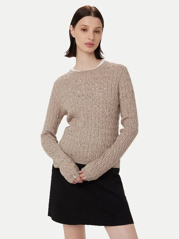The Merino Wool Sweater  in Taupe Elegant Classic Vintage