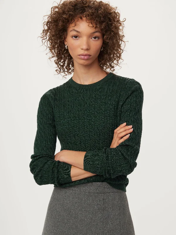 The Merino Wool Sweater  in Pine Grove Spandex Rayon Corduroy