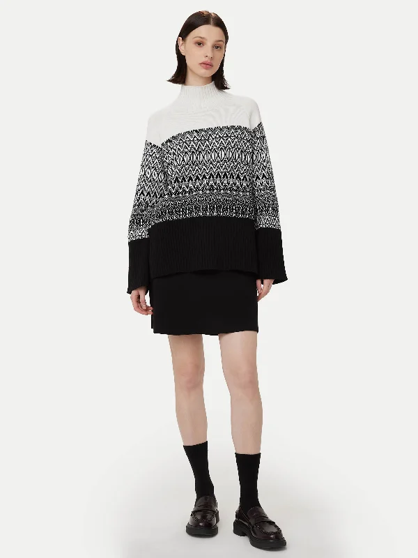 The Fair Isle Sweater  in Black Transparent Opaque Sheer