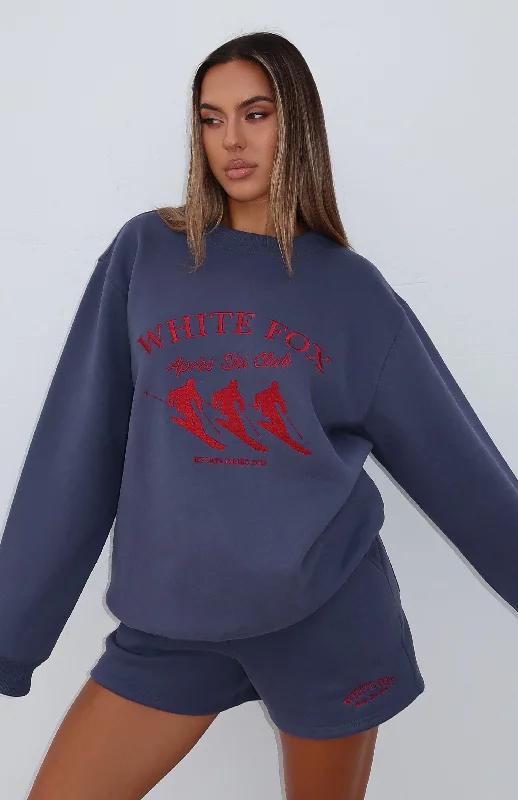 Après Ski Club Oversized Sweater Navy Iron Safe Non-Iron Wrinkle Free