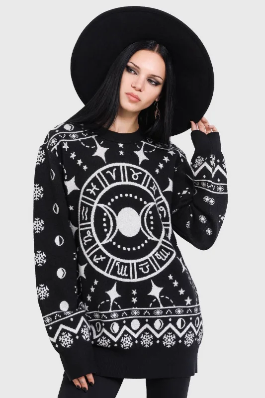 Cosmic Hallowmas Sweater Satin Blend Silk Blend Wool Blend