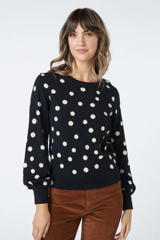 Georgie Spot Sweater Hooded Sweater Collared Sweater Shawl Collar