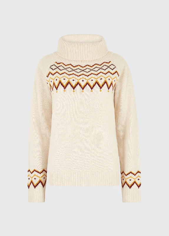 Riverstown Fair Isle Sweater - Chalk Fitted Loose Oversized