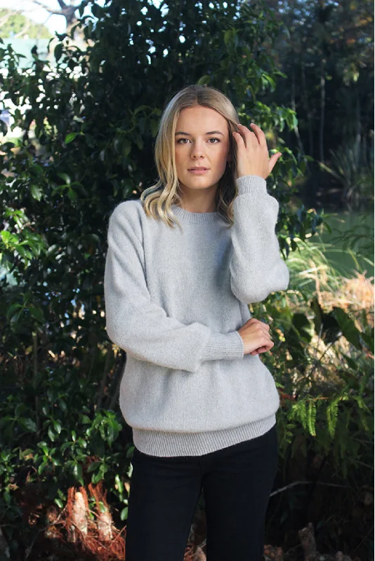 Lothlorian Alpaca Plain Crew Neck Sweater Velvet Chenille Corduroy