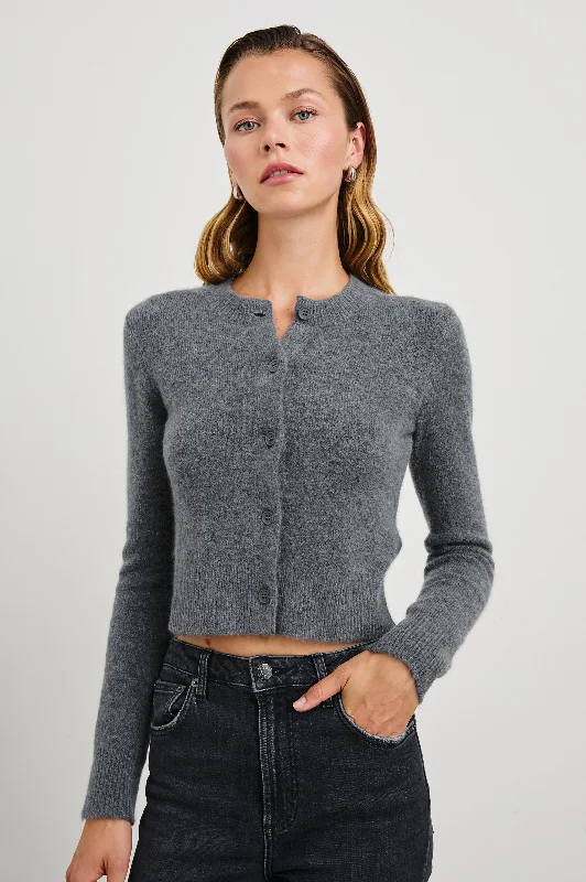 MATILDA SWEATER - CHARCOAL Chenille Blend Fleece Blend Nylon Blend