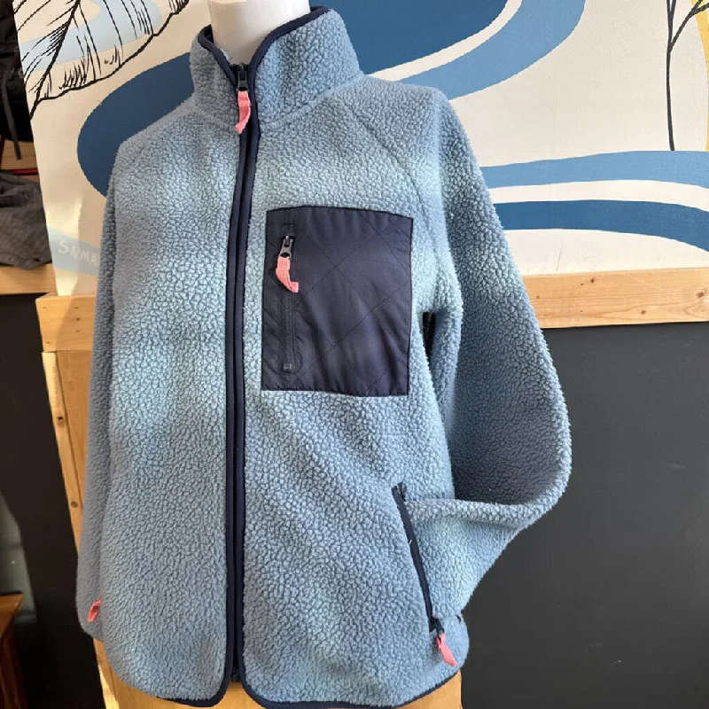 Mondetta- outdoor fleece sweater- MSRP $80: Blue -women-LG Plaid Sweater Polka Dot Checkered