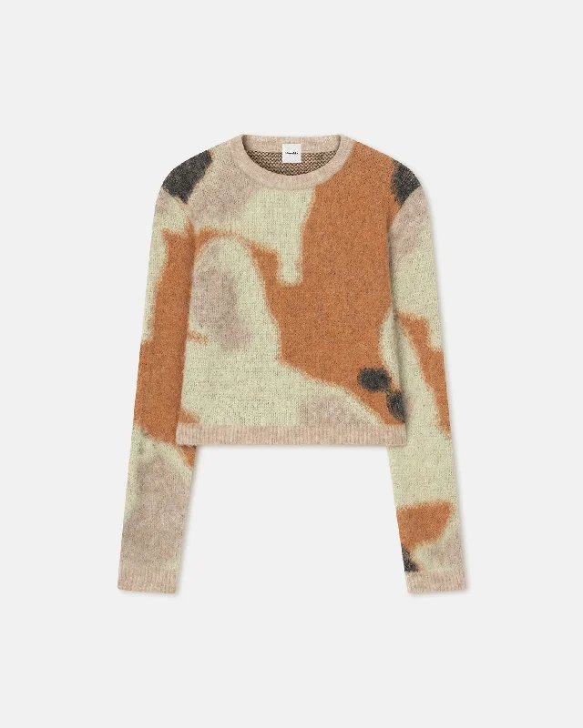 Fanni - Brushed-Alpaca Sweater - Smudged Graffiti Spandex Blend Rayon Blend Denim Blend